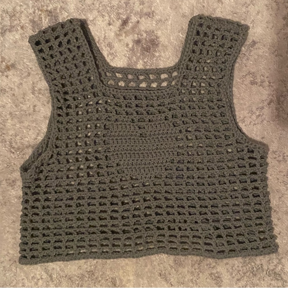 Handmade crochet mesh top/vest